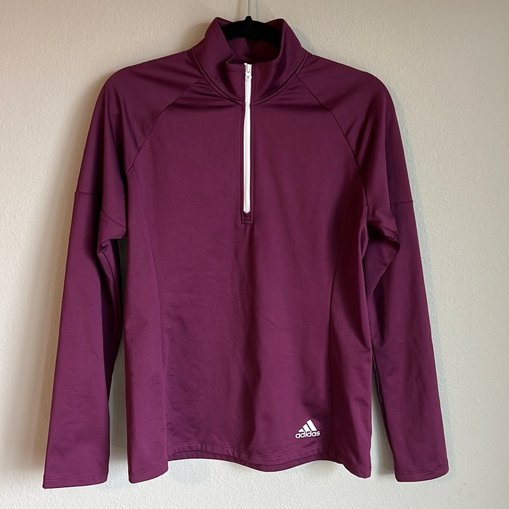 Adidas Womens Golf Quarter Zip Pullover Plum M